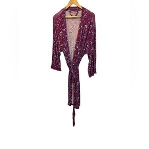 LA VIE EN ROSE Purple Floral Print Lightweight Sleep Robe S/M